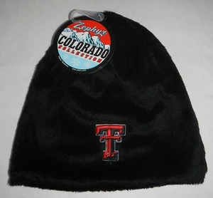 Texas Tech University TTU Red Raiders Minx Faux Fur Winter Beanie Hat Cap Zephyr - Picture 1 of 4