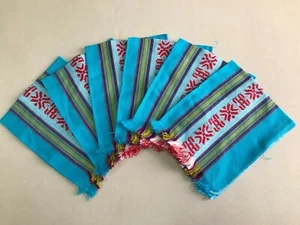 JUEGO DE 6 SERVILLETAS MEXICANAS XGRANDES, TAPETE DE MESA, 25"" X 18" , TURQUESA - Imagen 1 de 2