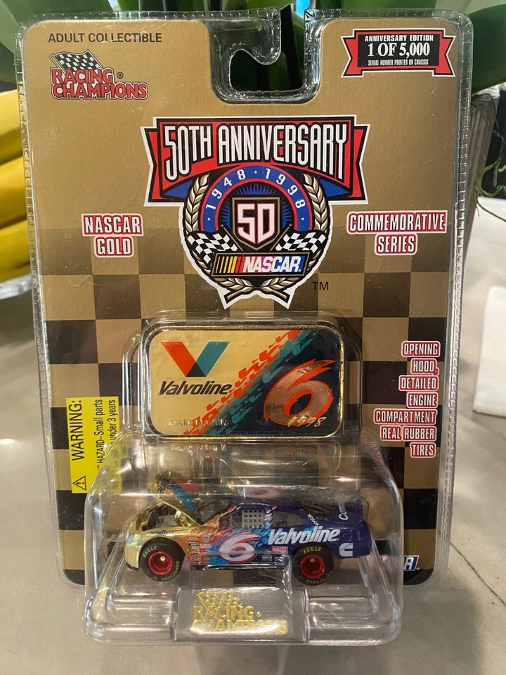 1998 Racing Champions NASCAR 50° Anniversario Mark Martin #6 Valvoline Oro - Immagine 1 di 1