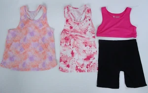 Wonder Nation Athletic Works Girls Set 4 Pc  Tank Tops Bike Shorts Crop Top XL - Picture 1 of 6