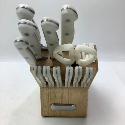 Juego de bloques de cuchillos Farberware Edgekeeper 12 piezas triple remache con afilador incorporado Foto 1 de 4