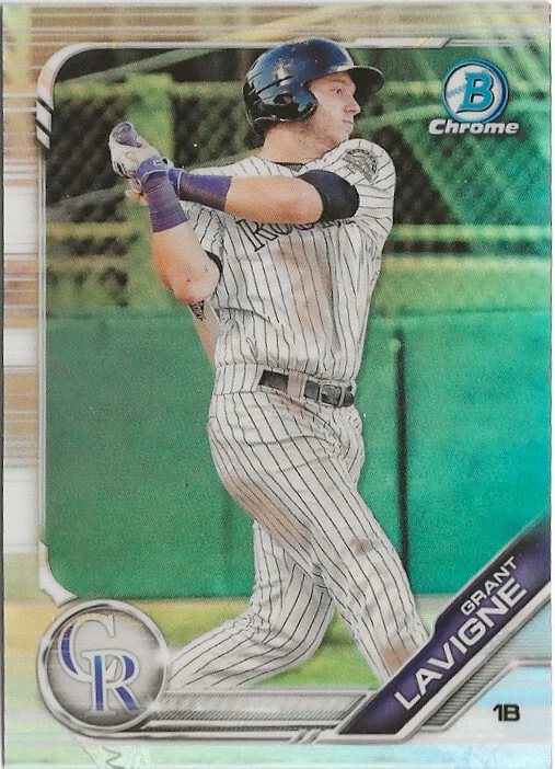 2019 Bowman Draft Chome Grant Lavigne Refractor SP RC Colorado Rockies - Image 1 of 1