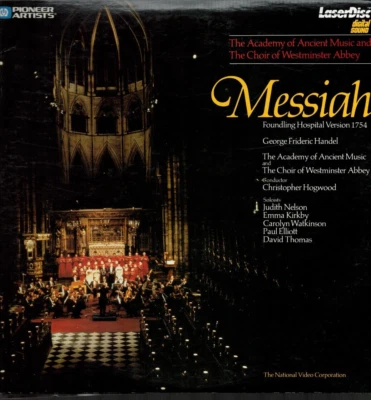Messiah, Foundling Hospital Version (1754), Handel, Laserdisc - Image 1 of 2