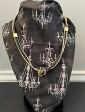 Cabi Gold Chain & Leather Cord W/ Knot Snake Chain Modernist Couture 8-10"L #10