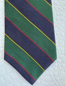 VTG Robert Stock Necktie Silk Repp Diagonal Stripe Blue Red Green USA 3.75 X 59” - Picture 1 of 8