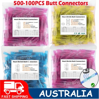 600PCS Heat Shrink Butt Splices Wire Connector Marine Grade Wire Crimp Terminal - image 1 of 4