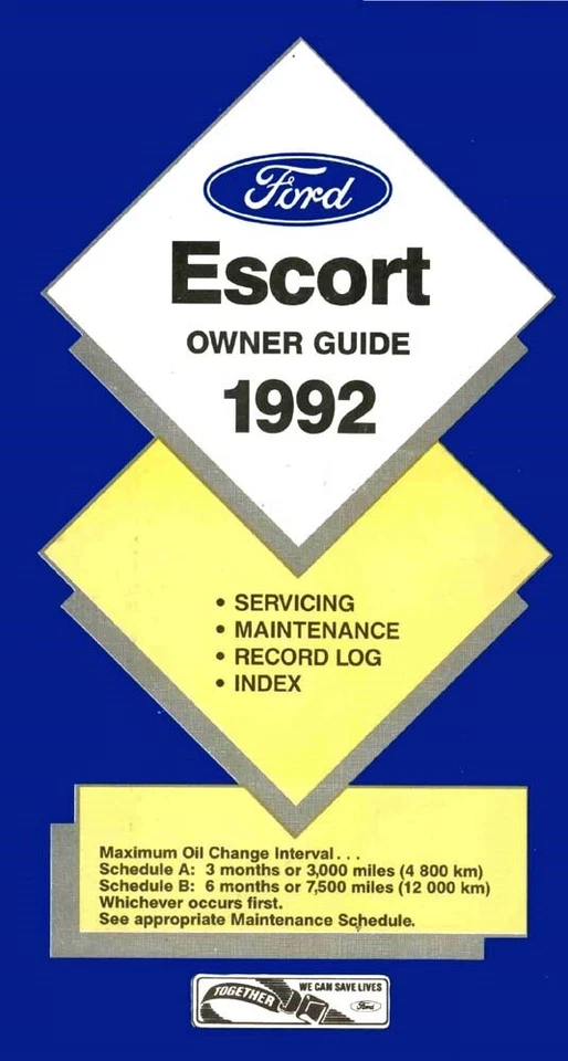 Ford Escort 1992 manual del propietario guía del usuario Foto 1 de 1