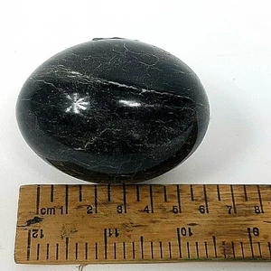 Lovely Black Veined Stone Egg Vintage Collectable - Picture 1 of 1