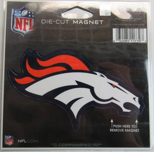 NFL Denver Broncos 4 inch Auto Magnet Die-Cut by WinCraft - Picture 1 of 1