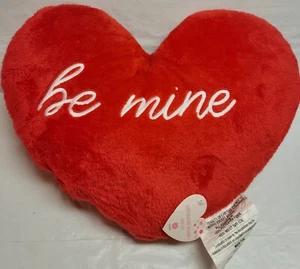 Bullseye Playground Valentine Faux Fur Pillow Red Heart Be Mine Decorative 15x12 - Picture 1 of 11