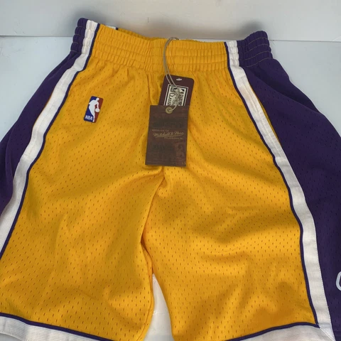 LA Lakers Mitchell & Ness Authentic Swingman Shorts Men’s Size S, L 2009 Gold Cover