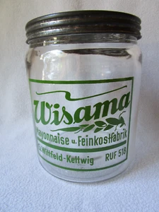 Wisama Mayonaise altes großes Vorratsglas m. Metall Schraubdeckel rund 17x13,5cm - Picture 1 of 10