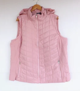 Autograph Quilted Vest 18 Womens Thin Pink Roll Up Hood Lightweight - Picture 1 of 12