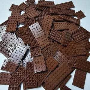 LEGO Brown Plates Flat Bricks 4x4 4x6 4x8 4x10 4x12 X20 Random Pieces - Picture 1 of 2