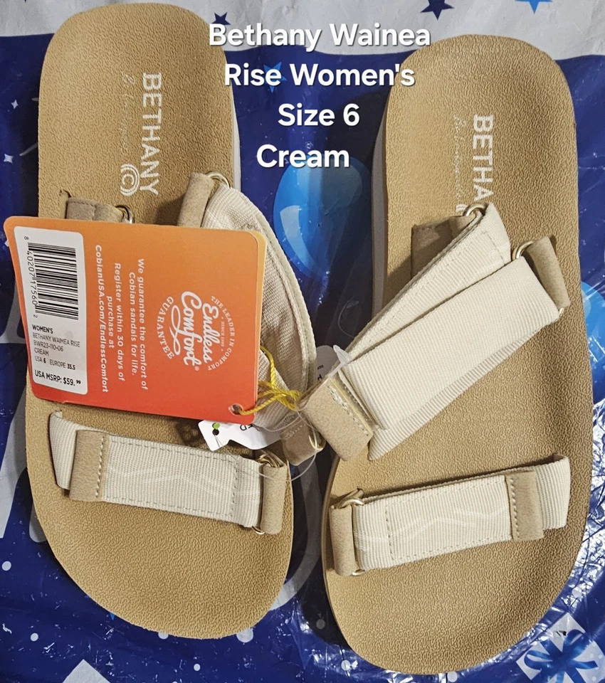 Sandalia para mujer Cobian Bethany Waimea tiro correa en Z en crema talla 6 Foto 1 de 1