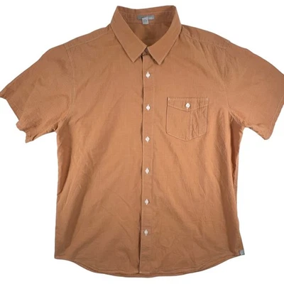Horny Toad Shirt Men's L Orange Organic Short Sleeve Button Up Pocket Front - Image 1 of 4