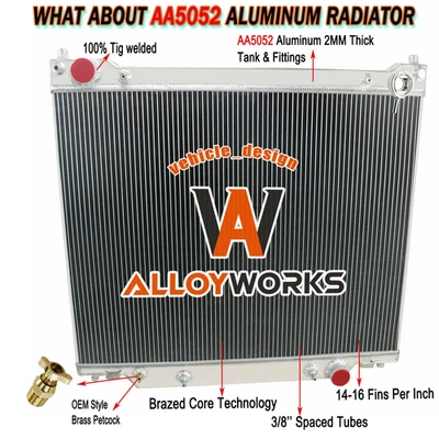Aluminum 3Row Radiator For Ford E-150 E-250 E-350 E-450 Super Duty 1997-2014 11 Foto 1 de 4