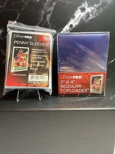 Pack of 25 Ultra Pro 3x4 Regular Clear Rigid Top Loaders New + 100 Penny Sleeves - Picture 1 of 1