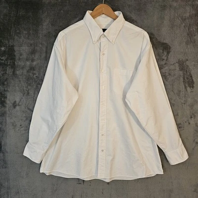 Правильная ткань 100% хлопок Оксфорд рубашка на пуговицах мужской 19 34,5 белый классический - Изображение 1 из 4