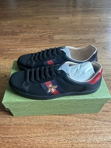 GUCCI Zapatillas Hombre Ace Negro Abeja 429446 O2JP0 1284 Talla 12 (US 12.5) - Imagen 1 de 6