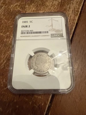 1885 Key Date Liberty V Nickel NGC FR2. Key To The Set. Complete Your Set - Image 1 of 4