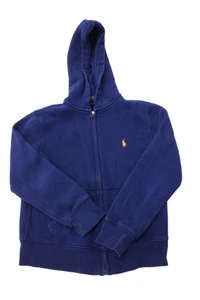 Polo Ralph Lauren Boys Long Sleeve V-neck Hood Full Zip Jacket Blue Size S - Picture 1 of 4