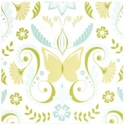 Butterfly Damask - White Cotton 1/2 Yard- by Patty Sloniger for Michael Miller - Image 1 of 4