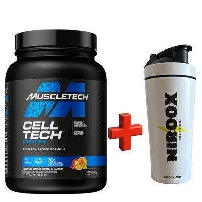 Kreatin Muscletech Cell-Tech 2270gr Tropical Citrus punch + EDELSTAHL Shaker