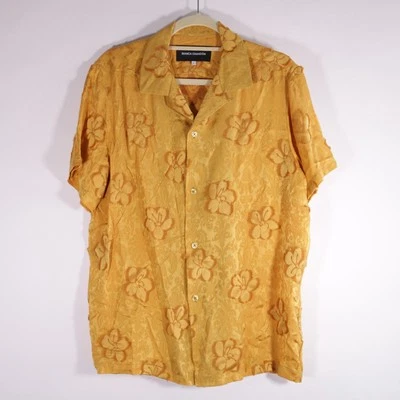 Camisa Bianca Chandon Texturizada Patrón Seda Grande Nueva Foto 1 de 4