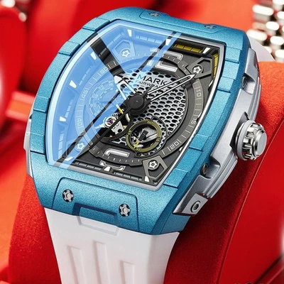 MARK FAIRWHALE Tonneau Luminous Skeleton Tourbillon Automatic Mechanical Watch - Image 1 of 4