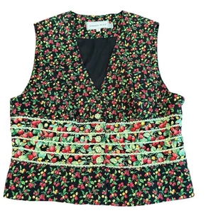 Howard Wolfe Vintage NWT V-Neck Vest Size 12 Strawberry Fruit 100% Cotton USA - Picture 1 of 6