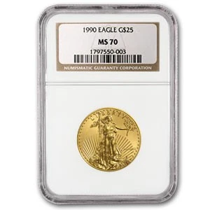 1990 1/2 oz American Gold Eagle MS-70 NGC - Image 1 of 3
