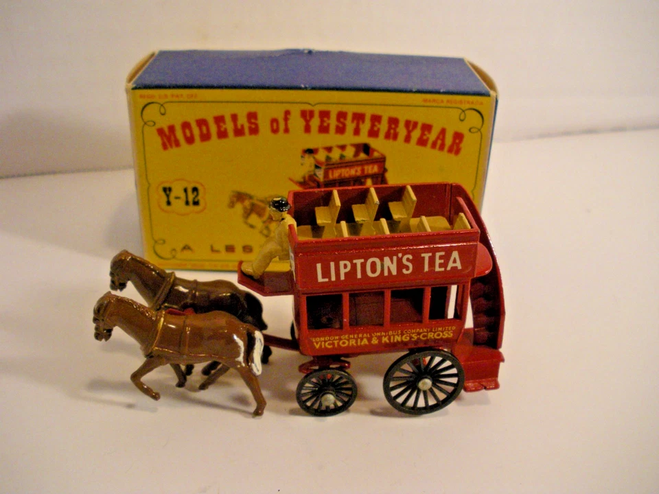 Vintage Lesney Matchbox Models of YesterYear Y-12 Horse Bus Lipton Tea w/ Box - Image 1 of 4