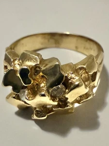 Vintage Estate 14K Yellow Gold 0.18 Carat Diamond Ring Size 13 S5 - Picture 1 of 4