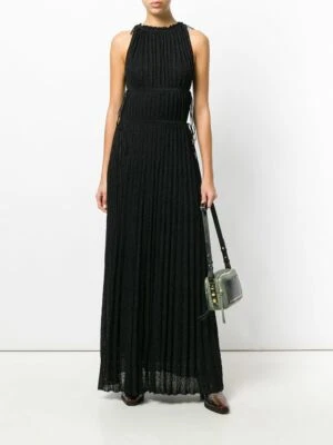 Maxi Vestido M Missoni Negro Tejido Floral Brillo Plisado Largo 38 IT 4 EE. UU. NUEVO CON ETIQUETAS Foto 1 de 4