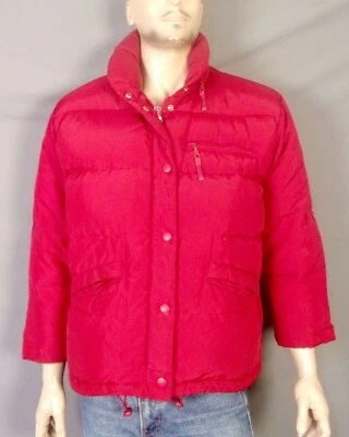 De colección Años 90 Usado en Excelente Condición Ropa Exterior Damas Rojo Hinchado Puffer Chaqueta Plumón Aves Acuáticas S Foto 1 de 4