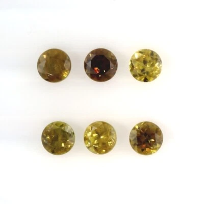 ESFENO DORADO-MARRÓN COLOR 4 MM CORTE REDONDO VENDIDO POR PIEDRA CALIBRADO LIMPIO F-4972 Foto 1 de 3