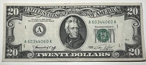 1974 $20 Twenty Dollar Bill Federal Reserve Note Boston MA Vntage Currency - Picture 1 of 6
