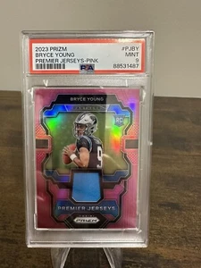 2023 Panini Prizm Bryce Young Premier Jerseys Pink - CAR Panthers - PSA 9 Mint! - Picture 1 of 2