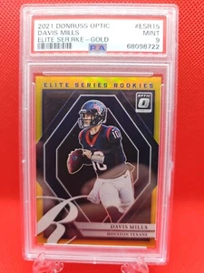Davis Mills 2021 Donruss Optic Elite Series Rookies Gold Prizm /10 SSP RC Texans - Picture 1 of 2