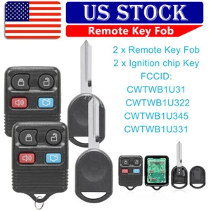 2 Car Fob Keyless Entry Remote For 2005 2006 2007 2008 2009 Ford Mustang + Key - Bild 1 von 13