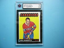 1965/66 TOPPS NHL HOCKEY CARD #74 JIM ROBERTS ROOKIE RC KSA 7 MINT SHARP+ 65/66