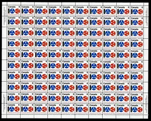 Canada Stamps — Full Pane of 100 — 1971, Census / Recensement #542 / MNH - Picture 1 of 1