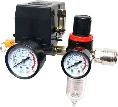 MAGNUM Neu Druckregler mit Druckschalter für Kompressor Kompressorschalte 1/4" Set 3