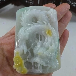 Colgante Big Dragon Vintage Jadeíta Tipo A Natural Certificado 0164 - Imagen 1 de 7