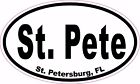 St Pete Petersburg, FL Florida oval vinyl sticker decal 5x3