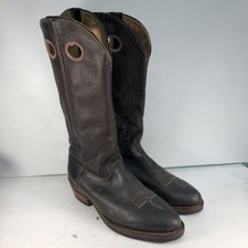 Chippewa 29350 Brown Leather Round Toe Pull On Western Cowboy Boots Men Size 13D