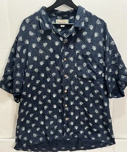 Tommy Bahama Ananas Seide Knopfleiste Herren Größe L Hawaii Kurzarm Hemd - Bild 1 von 12