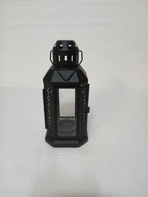 Linterna de luz de té Ikea recortes de flores de metal negro 9 X4 pulgadas Foto 1 de 4
