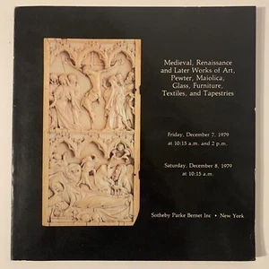 Sothebys Medieval Renaissance Works Of Art Pewter Glass Auction Catalog 1979 Vtg - Picture 1 of 12